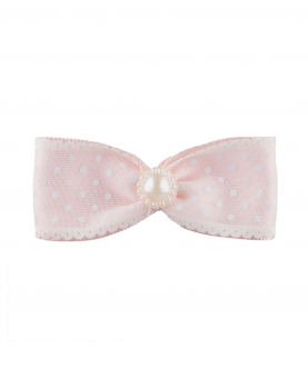 Single Dotty Small Bow Clip With Pearl 